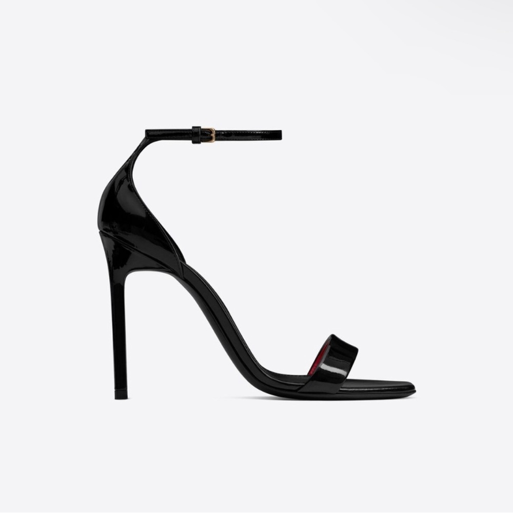 Saint Laurent Amber Sandals in Black Patent Leather Size 36 - Picture 3 of 10